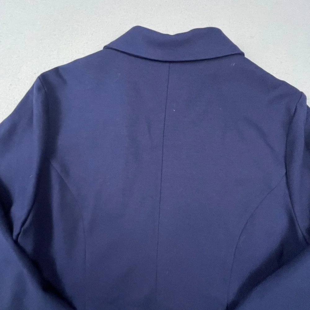 Liverpool Blazer Women XL Cadet Blue Open Front Ponte Knit Professional
